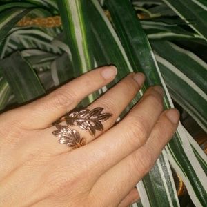 Double Leaf Cuff Ring